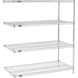 4 Shelf, Stainless Steel Wire Shelving Unit, Add On, 42"W x 24"D x 86"H