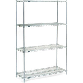 4 Shelf Stainless Steel Wire Shelving Unit, Starter, 60"W x 18"D x 54"H