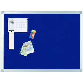 Ayda Blue Felt Bulletin Board, 36" X 48", Aluminum Frame