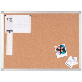 Ayda Cork Bulletin Board 36" x 48" - Tan/Aluminum Frame