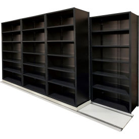 V-Grip 7 Unit, Lateral File High Density Shelving, 36"W x 18"D x 90"H, 12' Length, Black