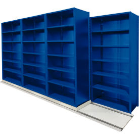 V-Grip 7 Unit, Lateral File High Density Shelving, 36"W x 18"D x 90"H, 12' Length, Blue