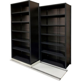 V-Grip 3 Unit Lateral File High Density Shelving, 36"W x 18"D x 90"H, 6' Length, Black