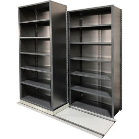 V-Grip 3 Unit, Lateral File High Density Shelving, 36"W x 18"D x 90"H, 6' Length, Gray