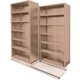V-Grip 3 Unit, Lateral File High Density Shelving, 36"W x 18"D x 90"H, 6' Length, Putty