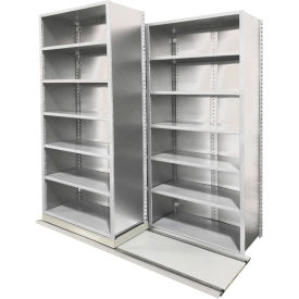 V-Grip 3 Unit, Lateral File High Density Shelving, 36"W x 18"D x 90"H, 6' Length, White