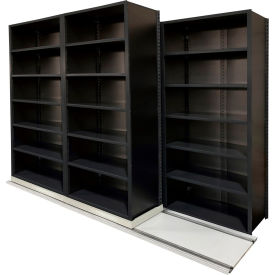 V-Grip 5 Unit Lateral File High Density Shelving, 36"W x 18"D x 90"H, 9' Length, Black