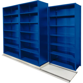 V-Grip 5 Unit, Lateral File High Density Shelving, 36"W x 18"D x 90"H, 9' Length, Blue