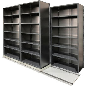 V-Grip 5 Unit, Lateral File High Density Shelving, 36"W x 18"D x 90"H, 9' Length, White