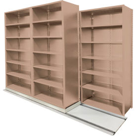 V-Grip 5 Unit, Lateral File High Density Shelving, 36"W x 18"D x 90"H, 9' Length, Putty