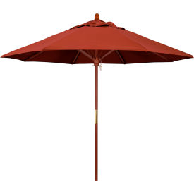 9' Patio Umbrella, Hardwood Pole, Sunbrella Fabric, Terracotta