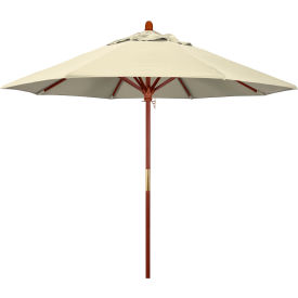 9' Patio Umbrella, Hardwood Pole, Olefin Antique Beige
