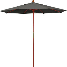7.5' Patio Umbrella, Hardwood Pole, Sunbrella Fabric, Charcoal Gray