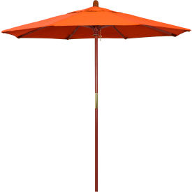7.5' Patio Umbrella, Hardwood Pole, Sunbrella Fabric, Melon