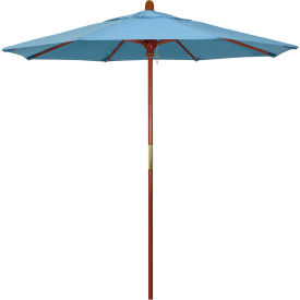 7.5' Patio Umbrella, Grove Series, Hardwood Pole, Sunbrella, Air Blue