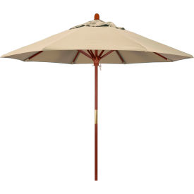 9' Patio Umbrella, Hardwood Pole, Sunbrella Fabric, Antique Beige