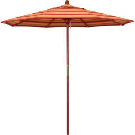 7.5' Patio Umbrella, Hardwood Pole, Sunbrella Fabric, Astoria Sunset