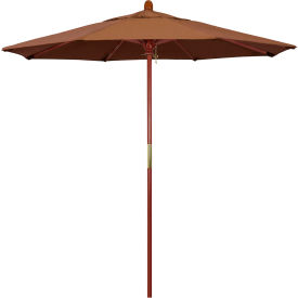 7.5' Patio Umbrella, Hardwood Pole, Sunbrella Fabric, Teak