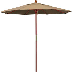7.5' Patio Umbrella, Hardwood Pole, Sunbrella, Heather Beige