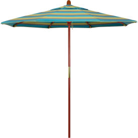 7.5' Patio Umbrella, Hardwood Pole, Sunbrella, Astoria Lagoon