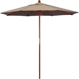 7.5' Patio Umbrella, Hardwood Pole, Sunbrella, Taupe