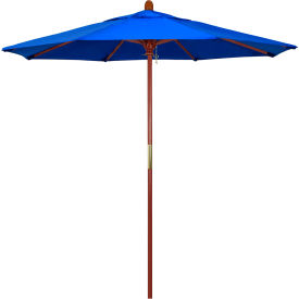 7.5' Patio Umbrella, Hardwood Pole, Sunbrella Fabric, Pacific Blue