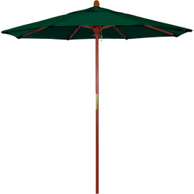 7.5' Patio Umbrella with Hardwood Pole, Sunbrella, Forest Green
