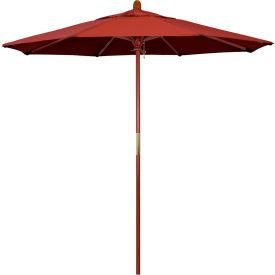 7.5' Patio Umbrella, Hardwood Pole, Sunbrella Fabric, Terracotta