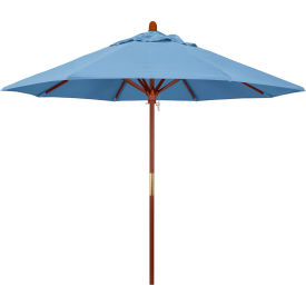 9' Patio Umbrella, Grove Series, Hardwood Pole, Sunbrella, Air Blue