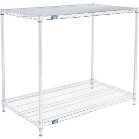 2 Shelf, Chrome ESD Wire Shelving Unit, Starter, 42"W x 21"D x 34"H