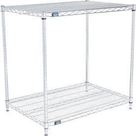 2 Shelf, Chrome ESD Wire Shelving Unit, Starter, 36"W x 24"D x 34"H