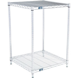 2 Shelf, Chrome ESD Wire Shelving Unit, Starter, 24"W x 21"D x 34"H