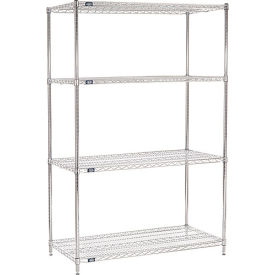 4 Shelf, Chrome ESD Wire Shelving Unit, Starter, 60"W x 21"D x 63"H