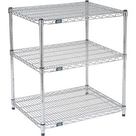 3 Shelf, Chrome ESD Wire Shelving Unit, Starter, 54"W x 21"D x 34"H