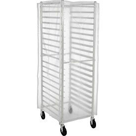 Bakery Rack Cover, Clear Plastic, 3 Zippers