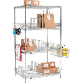 4 Shelf Chrome To Go Wire Shelving Unit, 72"W x 24"D x 63"H