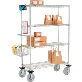 Curbside Wire Truck w/4 Shelves & Pneumatic Casters, 48"L x 24"W x 72"H