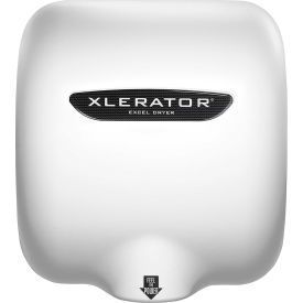 Hand Dryer w/Noise Reduction Nozzle, White Die-Cast Zinc Alloy, HEPA, 110-120V