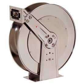 3/4"x75' 500 PSI Stainless Steel Spring Retractable Low Pressure Hose Reel