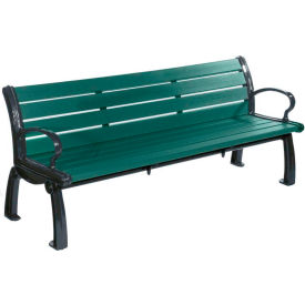 Heritage 6' Recycled Plastic Bench, Green/Black Frame