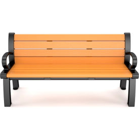 Heritage 5' Recycled Plastic Cedar Bench, Black Frame