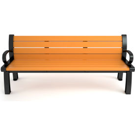 Heritage 6' Recycled Plastic Cedar Bench/Black Frame