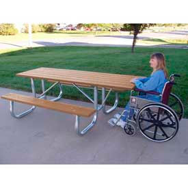 8' Picnic Table, ADA Compliant, Recycled Plastic, Cedar