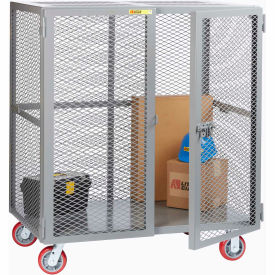 Storage Locker with Poly Wheels, 2000 lb. Capacity, 48"L x 24"W x 56"H, Gray