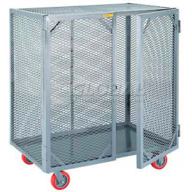 Mobile Storage Locker w/Poly Wheels, 60"L x 24"W x 56"H, Gray