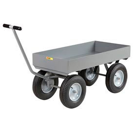 Heavy Duty Deep Lip Wagon Truck, 2000 lb Cap, 60"L x 30"W, Mold-on Rubber Wheels