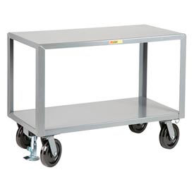 Mobile Table w/2 Shelves, 5000 lb Capacity, 60"L x 30"W x 36"H, Gray