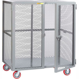 Storage Locker with Poly Wheels, 2000 lb Capacity, 60"L x 36"W x 56"H, Gray