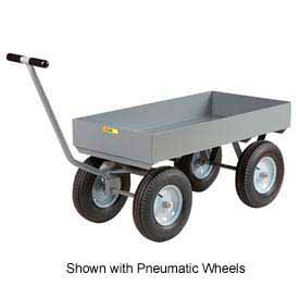 Heavy Duty Deep Lip Wagon Truck, 3500 lb. Cap, 60"L x 30"W, Mold-on Rubber Wheels