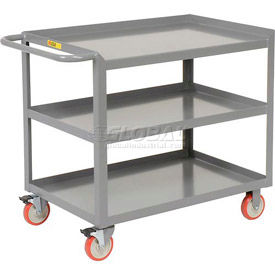 Mobile Workstation with 3 Shelves, 1200 lb. Capacity, 36"L x 24"W x 34"H, Gray